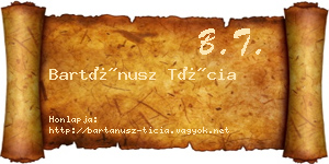 Bartánusz Tícia névjegykártya